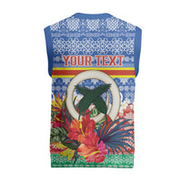 Personalised Tafea Joyeux Noel Christmas Knitted V-Neck Vest Proud To Be a Ni-Van Sand Drawing Art - Polynesian Pride