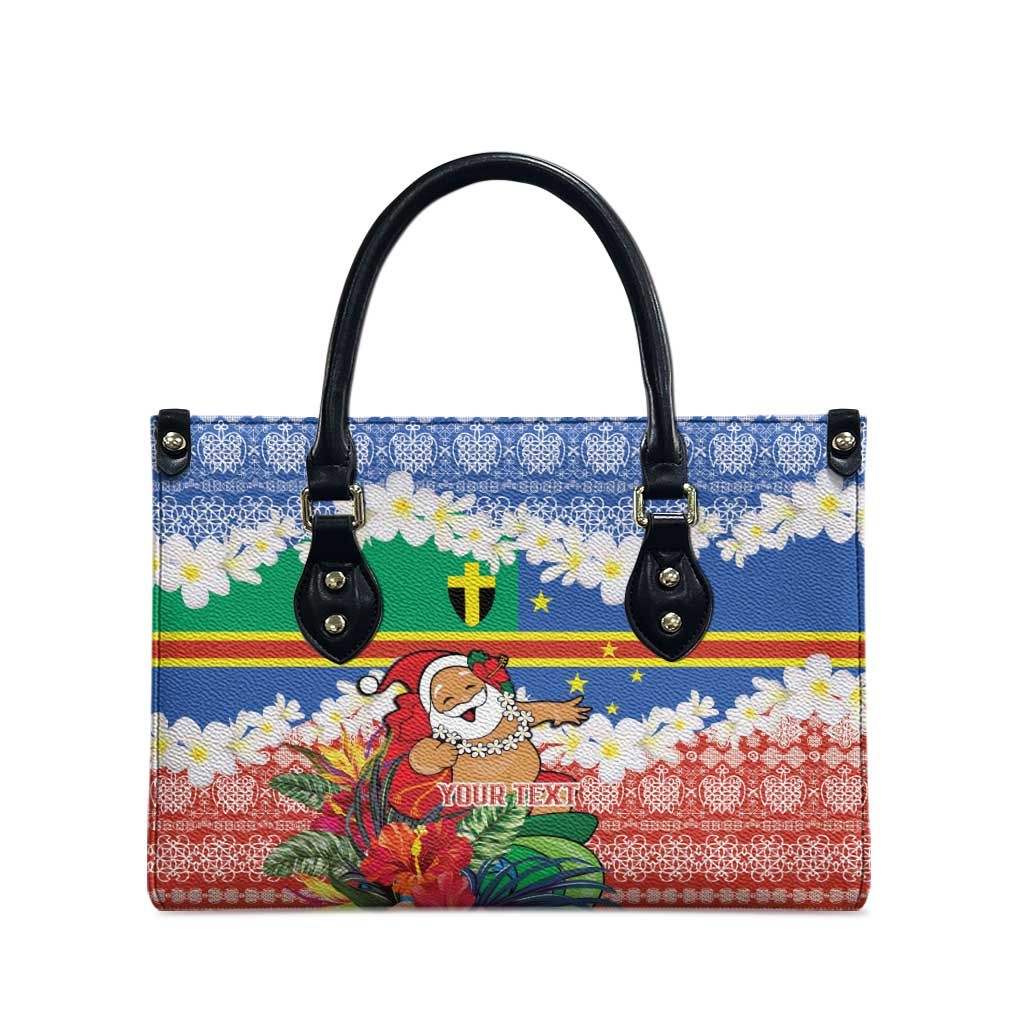 Personalised Tafea Joyeux Noel Leather Bag Proud To Be a Ni-Van Sand Drawing Art - Polynesian Pride