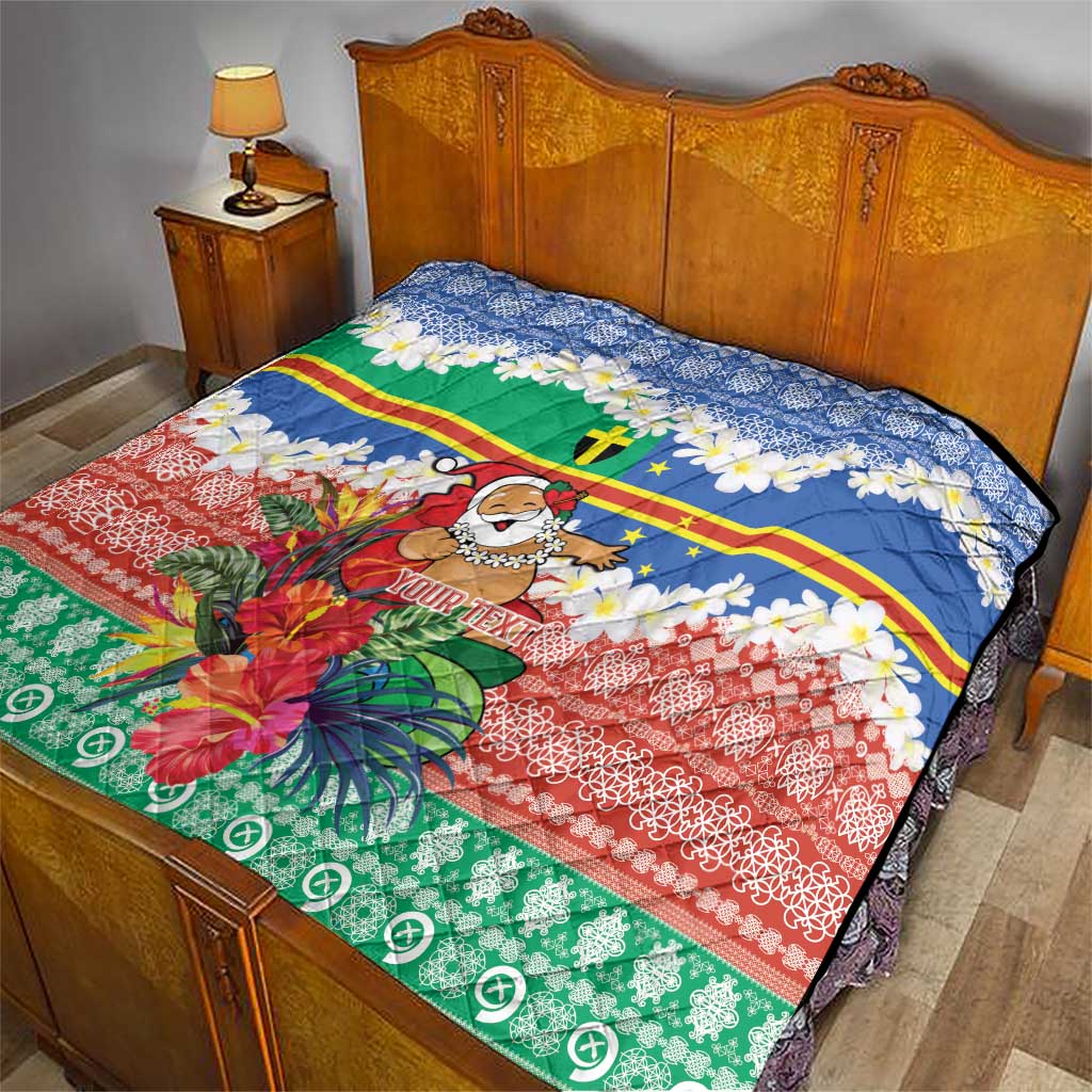 Personalised Tafea Joyeux Noel Quilt Proud To Be a Ni-Van Sand Drawing Art - Polynesian Pride