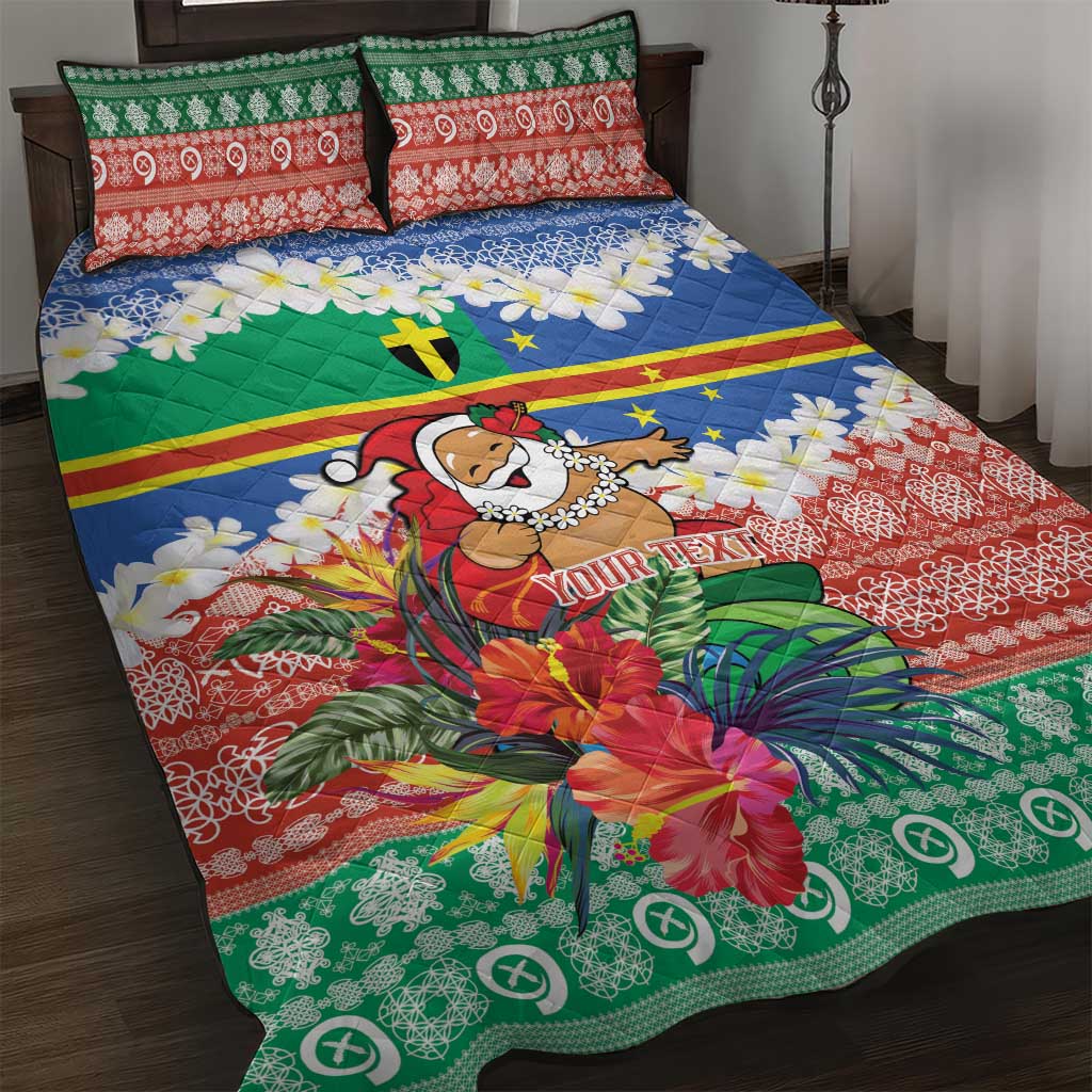 Personalised Tafea Joyeux Noel Quilt Bed Set Proud To Be a Ni-Van Sand Drawing Art - Polynesian Pride