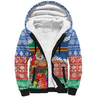Personalised Tafea Joyeux Noel Sherpa Hoodie Proud To Be a Ni-Van Sand Drawing Art LT9 Unisex Blue - Polynesian Pride