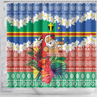 Personalised Tafea Joyeux Noel Shower Curtain Proud To Be a Ni-Van Sand Drawing Art - Polynesian Pride