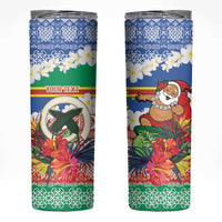 Personalised Tafea Joyeux Noel Skinny Tumbler Proud To Be a Ni-Van Sand Drawing Art - Polynesian Pride
