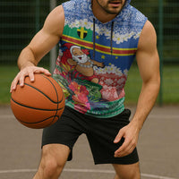 Personalised Tafea Joyeux Noel Sleeveless Hoodie Proud To Be a Ni-Van Sand Drawing Art LT9 - Polynesian Pride