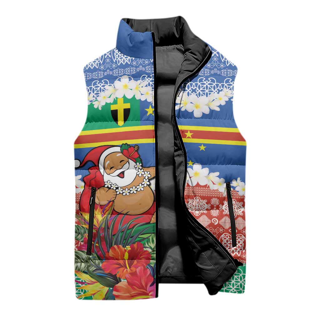 Personalised Tafea Joyeux Noel Sleeveless Puffer Jacket Proud To Be a Ni-Van Sand Drawing Art LT9 - Polynesian Pride