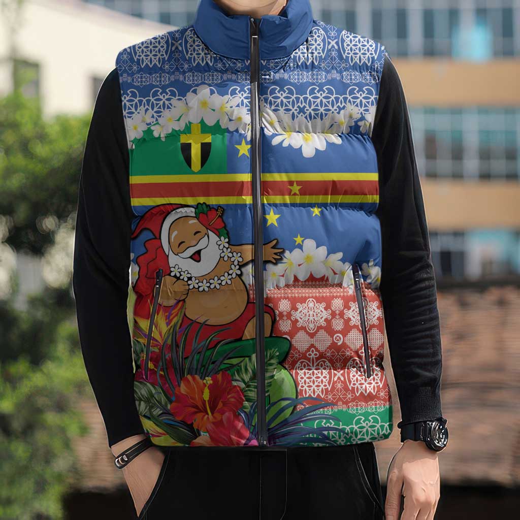 Personalised Tafea Joyeux Noel Sleeveless Puffer Jacket Proud To Be a Ni-Van Sand Drawing Art LT9 - Polynesian Pride
