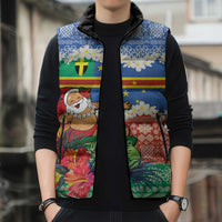Personalised Tafea Joyeux Noel Sleeveless Puffer Jacket Proud To Be a Ni-Van Sand Drawing Art LT9 - Polynesian Pride