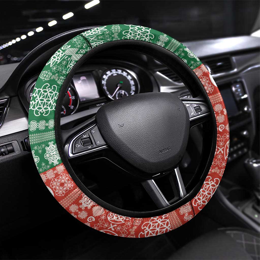 Tafea Joyeux Noel Steering Wheel Cover Proud To Be a Ni-Van Sand Drawing Art LT9 Universal Fit Blue - Polynesian Pride