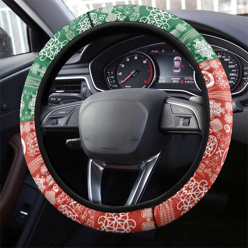 Tafea Joyeux Noel Steering Wheel Cover Proud To Be a Ni-Van Sand Drawing Art LT9 - Polynesian Pride