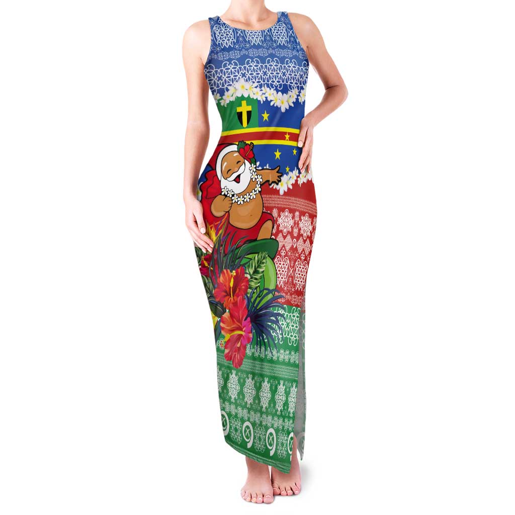 Personalised Tafea Joyeux Noel Tank Maxi Dress Proud To Be a Ni-Van Sand Drawing Art - Polynesian Pride