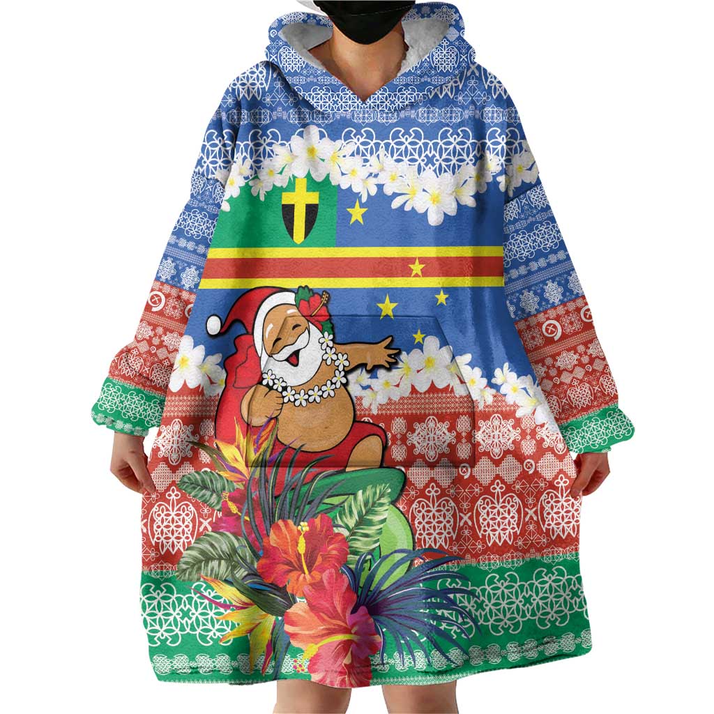 Personalised Tafea Joyeux Noel Wearable Blanket Hoodie Proud To Be a Ni-Van Sand Drawing Art LT9 - Polynesian Pride