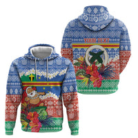 Personalised Tafea Joyeux Noel Zip Hoodie Proud To Be a Ni-Van Sand Drawing Art - Polynesian Pride