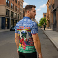Personalised Tafea Joyeux Noel Zipper Polo Shirt Proud To Be a Ni-Van Sand Drawing Art - Polynesian Pride