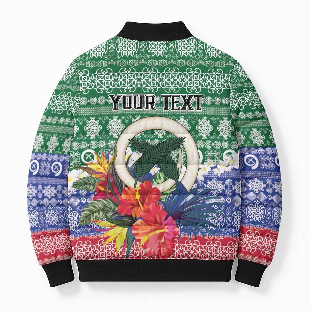 Personalised Torba Joyeux Noel Bomber Puffer Jacket Proud To Be a Ni-Van Sand Drawing Art LT9 - Polynesian Pride