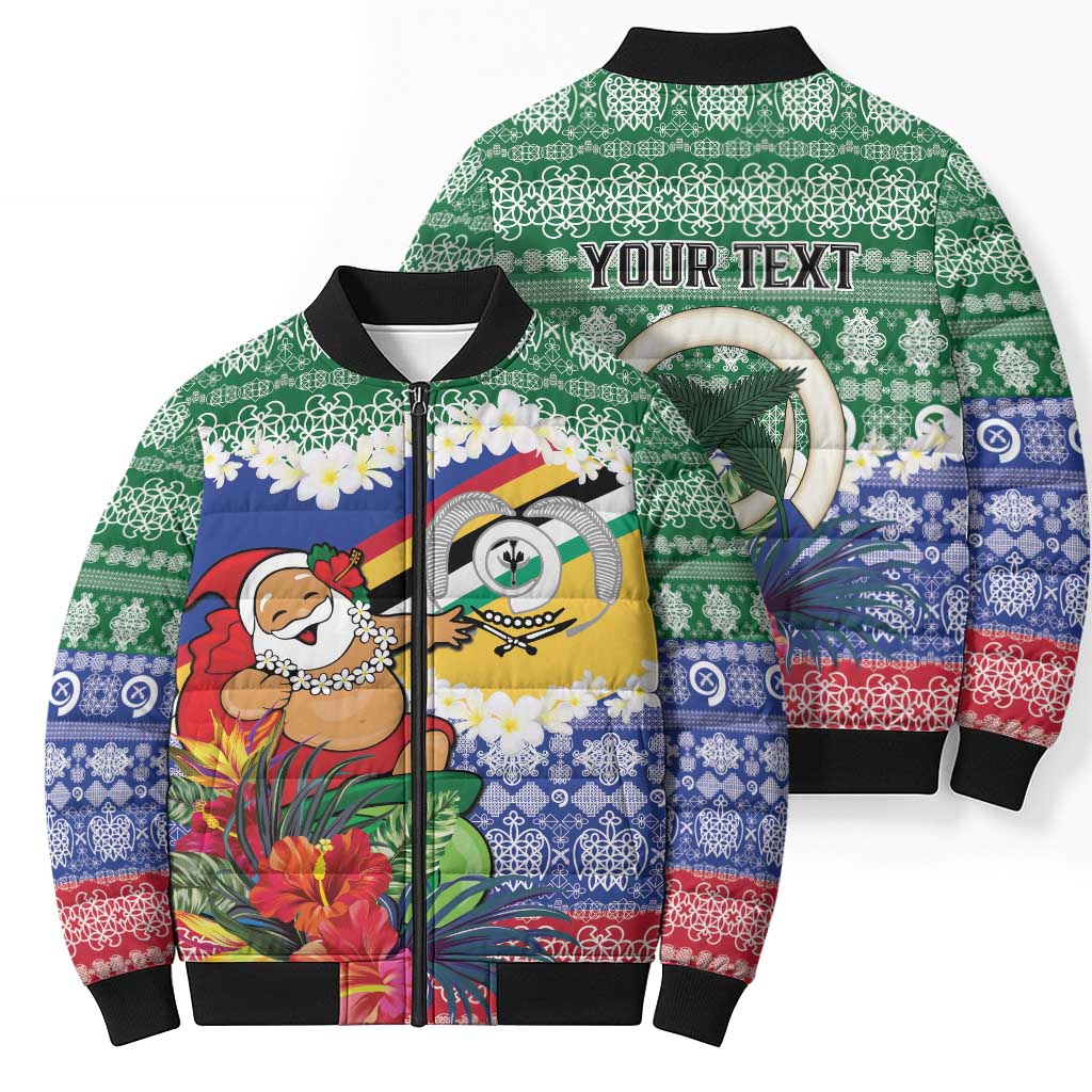 Personalised Torba Joyeux Noel Bomber Puffer Jacket Proud To Be a Ni-Van Sand Drawing Art LT9 - Polynesian Pride