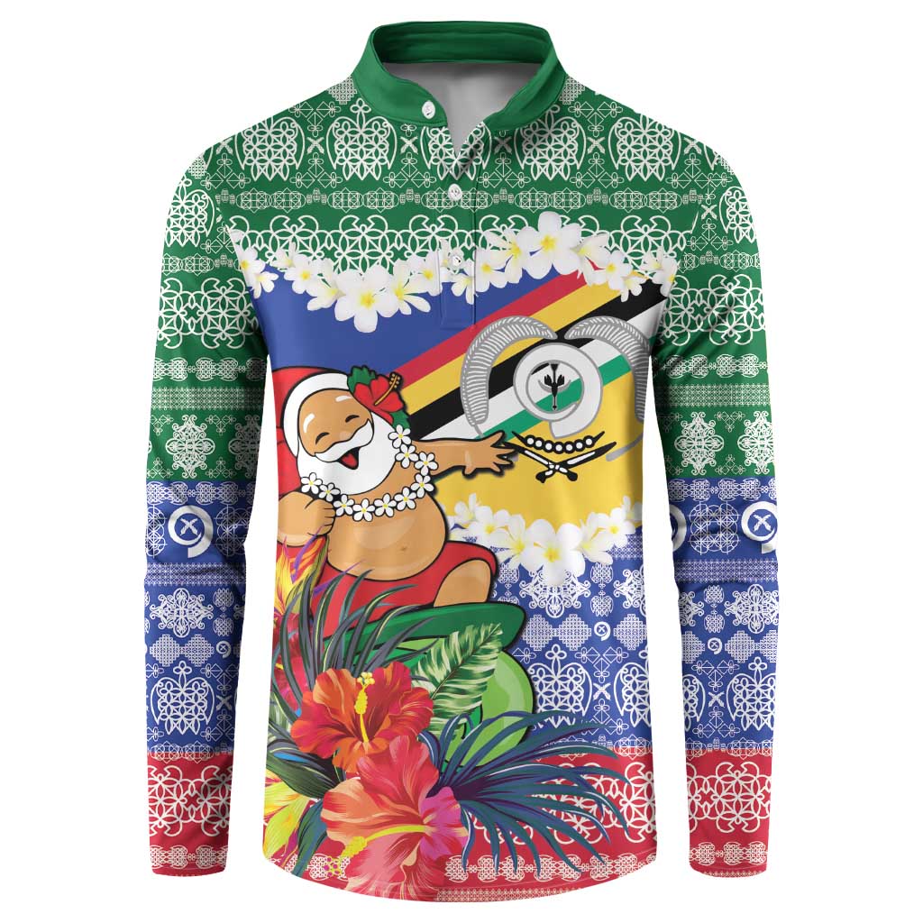Personalised Torba Joyeux Noel Button Sweatshirt Proud To Be a Ni-Van Sand Drawing Art LT9 Green - Polynesian Pride