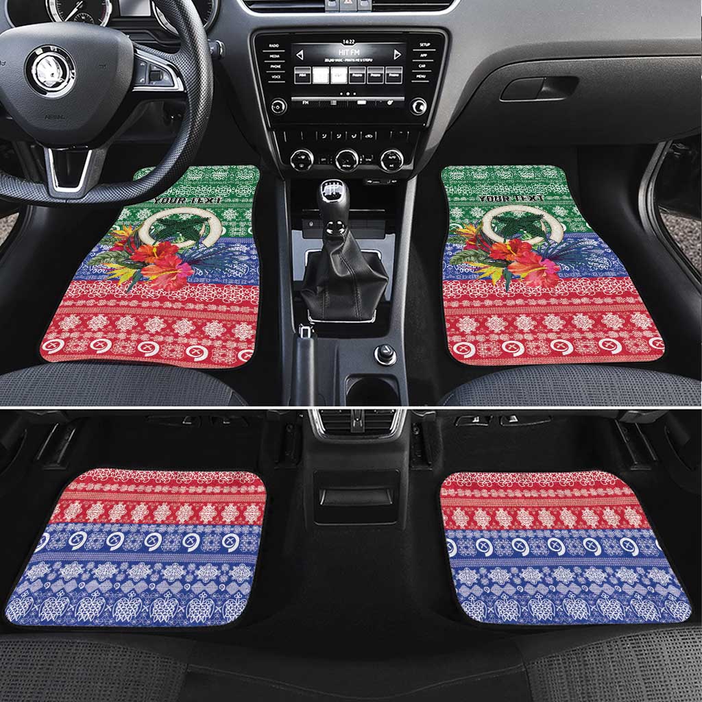 Personalised Torba Joyeux Noel Car Mats Proud To Be a Ni-Van Sand Drawing Art LT9 Set 4pcs Green - Polynesian Pride