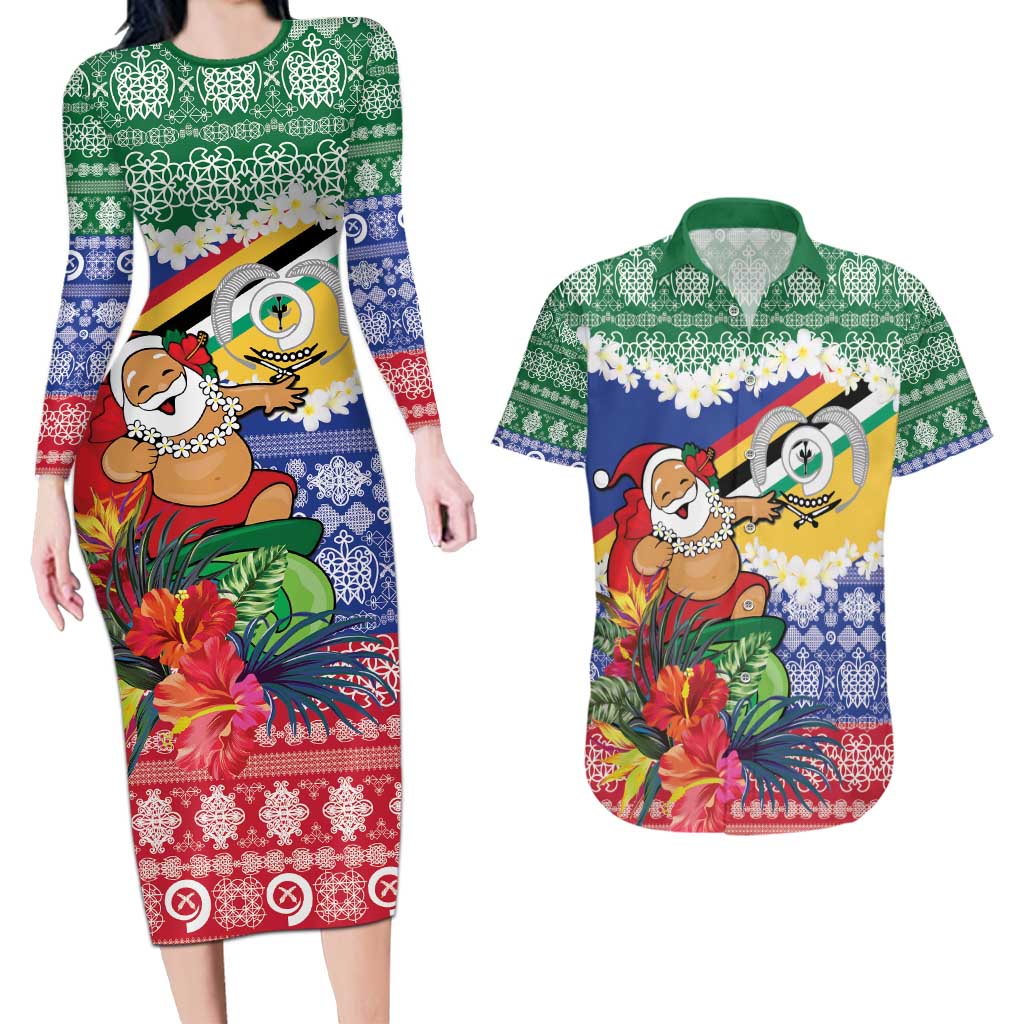 Personalised Torba Joyeux Noel Couples Matching Long Sleeve Bodycon Dress and Hawaiian Shirt Proud To Be a Ni-Van Sand Drawing Art - Polynesian Pride