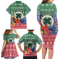 Personalised Torba Joyeux Noel Family Matching Long Sleeve Bodycon Dress and Hawaiian Shirt Proud To Be a Ni-Van Sand Drawing Art - Polynesian Pride