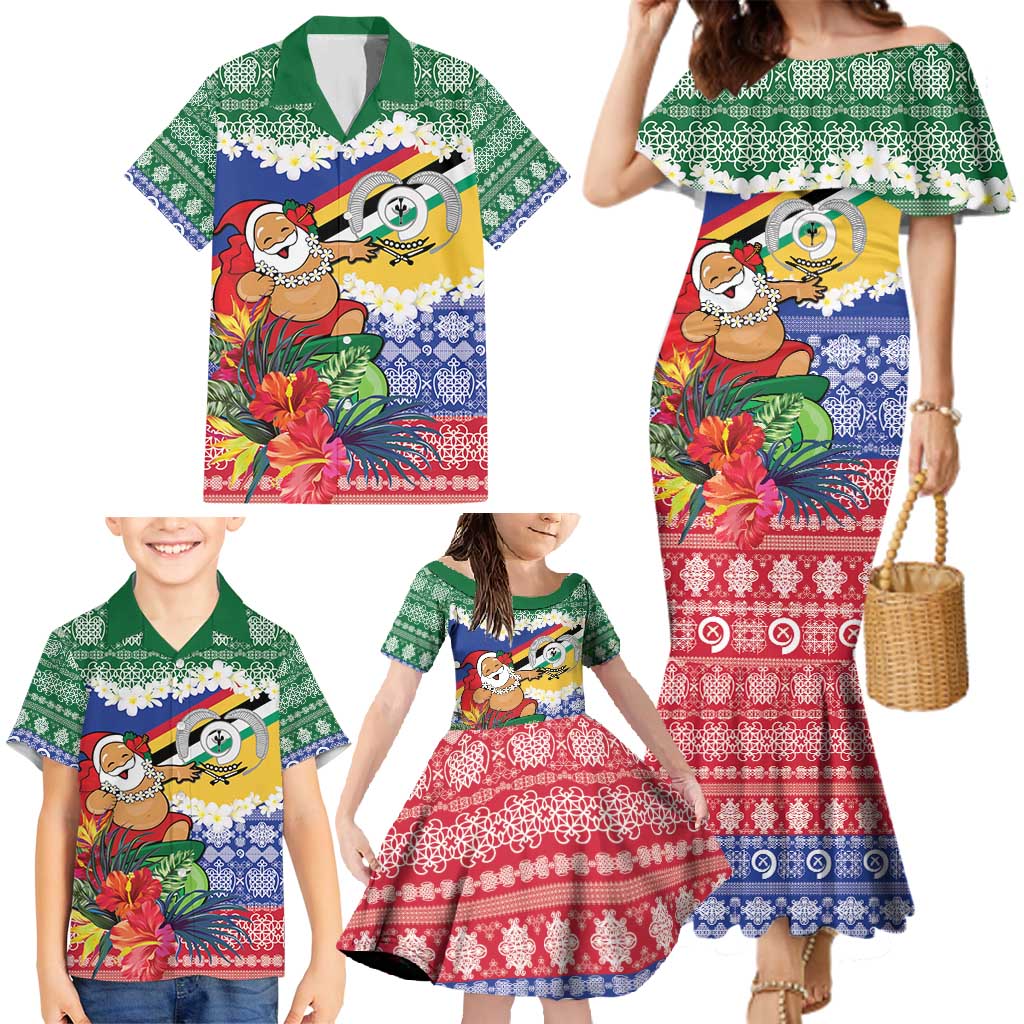 Personalised Torba Joyeux Noel Family Matching Mermaid Dress and Hawaiian Shirt Proud To Be a Ni-Van Sand Drawing Art - Polynesian Pride
