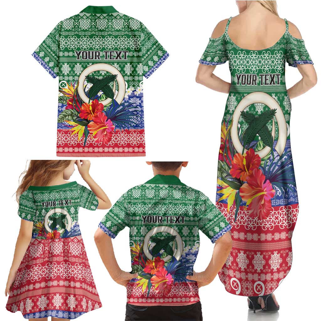 Personalised Torba Joyeux Noel Family Matching Summer Maxi Dress and Hawaiian Shirt Proud To Be a Ni-Van Sand Drawing Art - Polynesian Pride