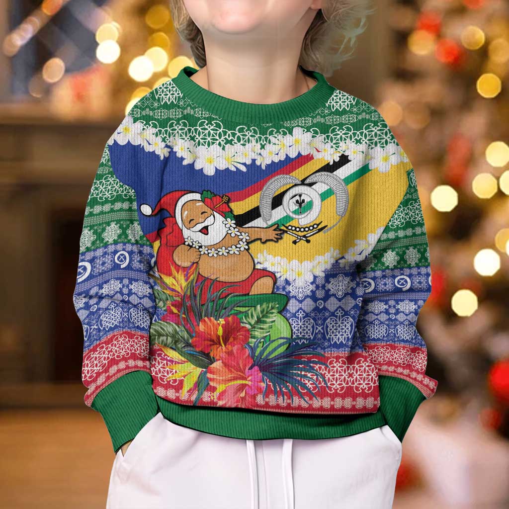 Personalised Torba Joyeux Noel Kid Ugly Christmas Sweater Proud To Be a Ni-Van Sand Drawing Art - Polynesian Pride