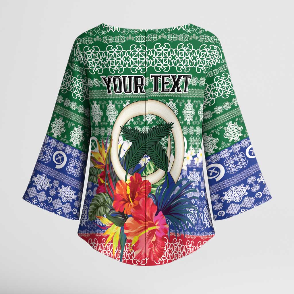 Personalised Torba Joyeux Noel Kimono Sleeve Blouse Proud To Be a Ni-Van Sand Drawing Art LT9 - Polynesian Pride