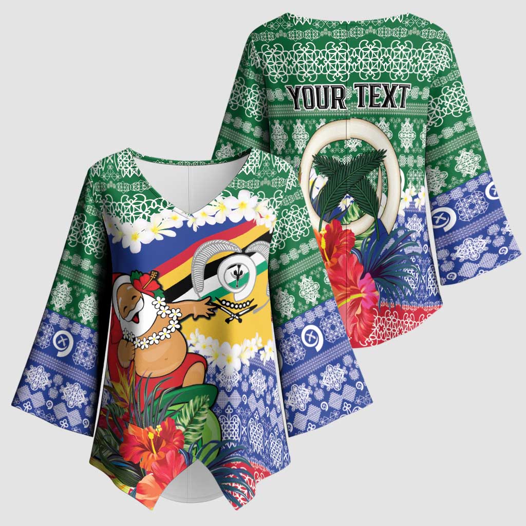 Personalised Torba Joyeux Noel Kimono Sleeve Blouse Proud To Be a Ni-Van Sand Drawing Art LT9 - Polynesian Pride