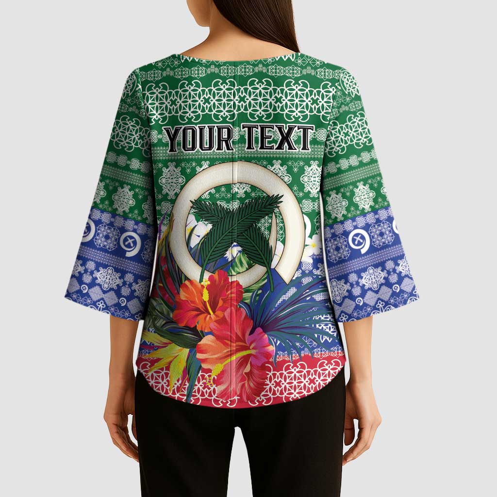 Personalised Torba Joyeux Noel Kimono Sleeve Blouse Proud To Be a Ni-Van Sand Drawing Art LT9 - Polynesian Pride