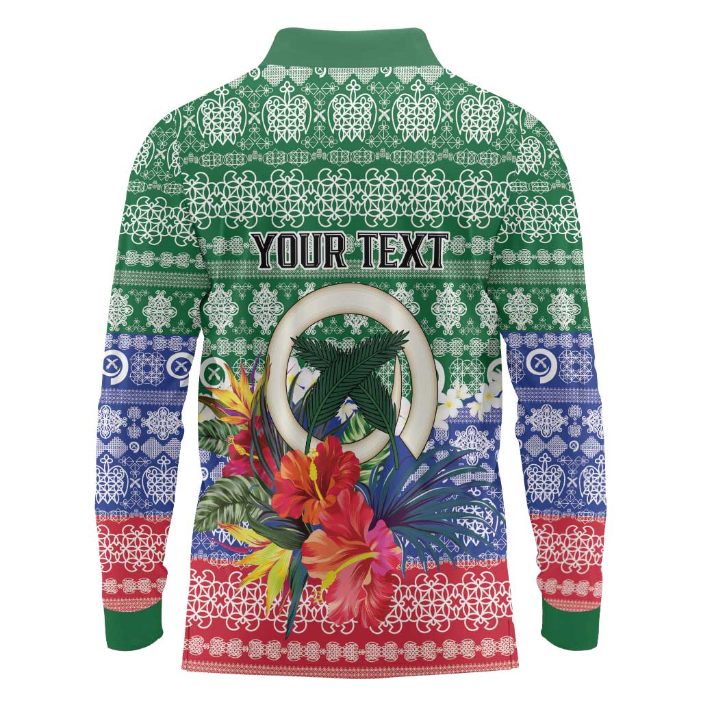 Personalised Torba Joyeux Noel Long Sleeve Polo Shirt Proud To Be a Ni-Van Sand Drawing Art LT9 - Polynesian Pride