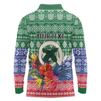 Personalised Torba Joyeux Noel Long Sleeve Polo Shirt Proud To Be a Ni-Van Sand Drawing Art LT9 - Polynesian Pride