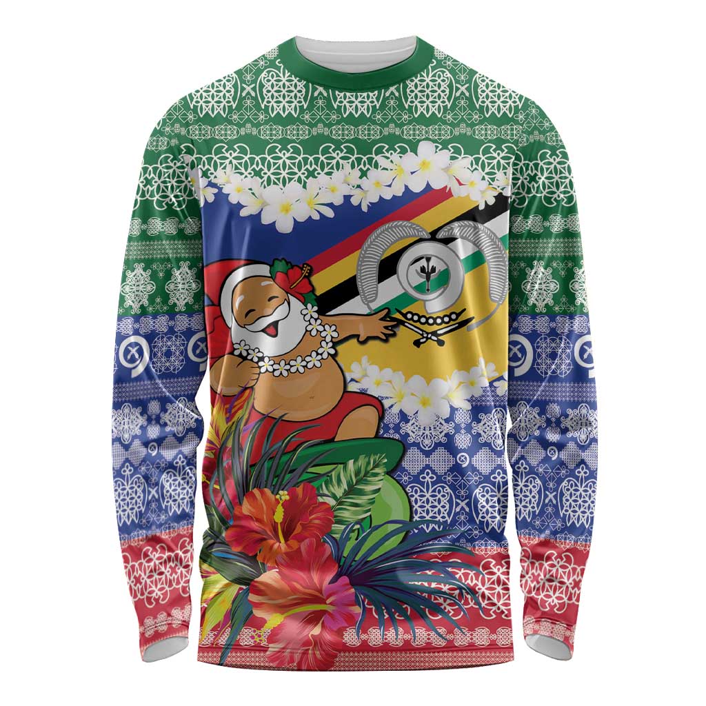 Personalised Torba Joyeux Noel Long Sleeve Shirt Proud To Be a Ni-Van Sand Drawing Art LT9 Unisex Green - Polynesian Pride