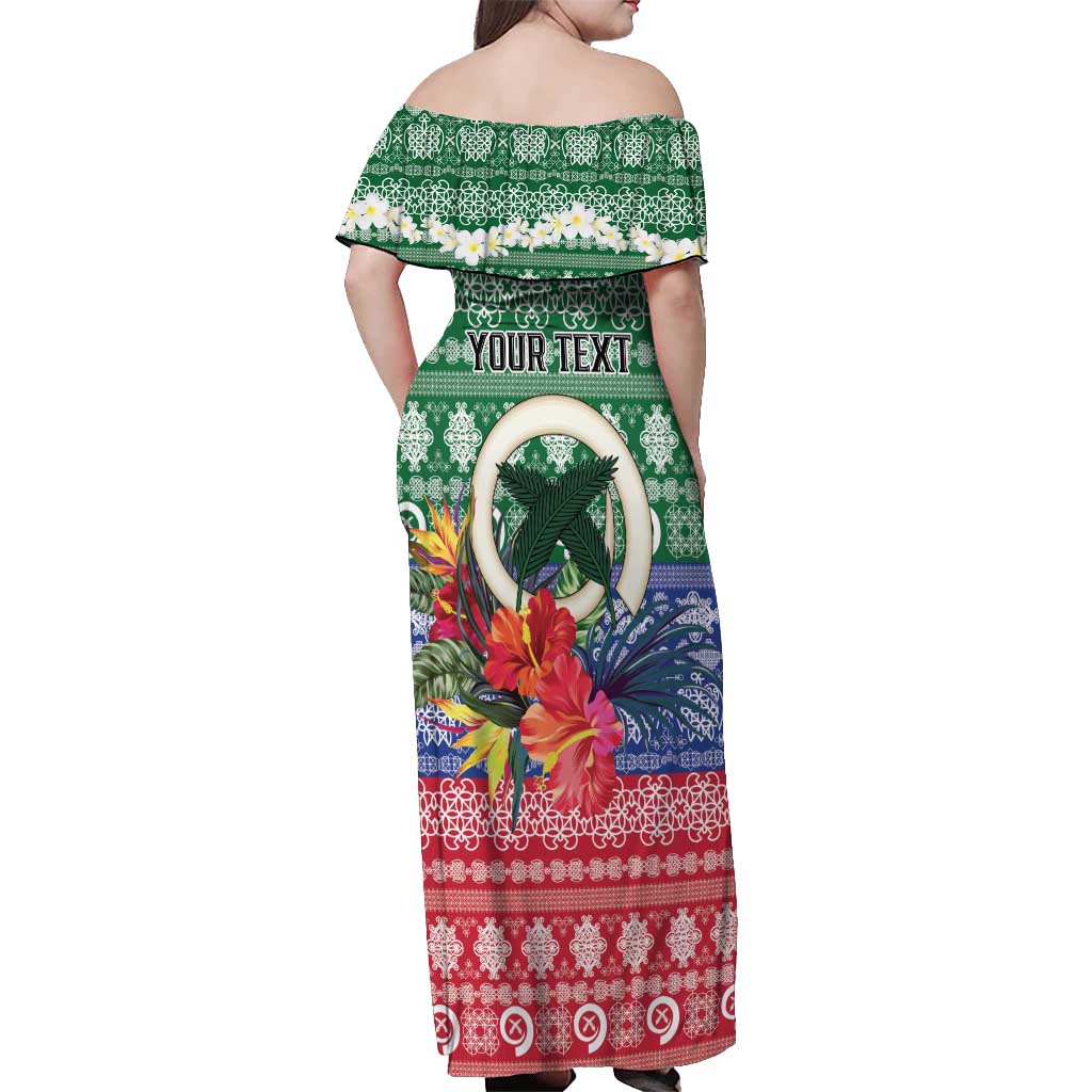 Personalised Torba Joyeux Noel Off Shoulder Maxi Dress Proud To Be a Ni-Van Sand Drawing Art - Polynesian Pride