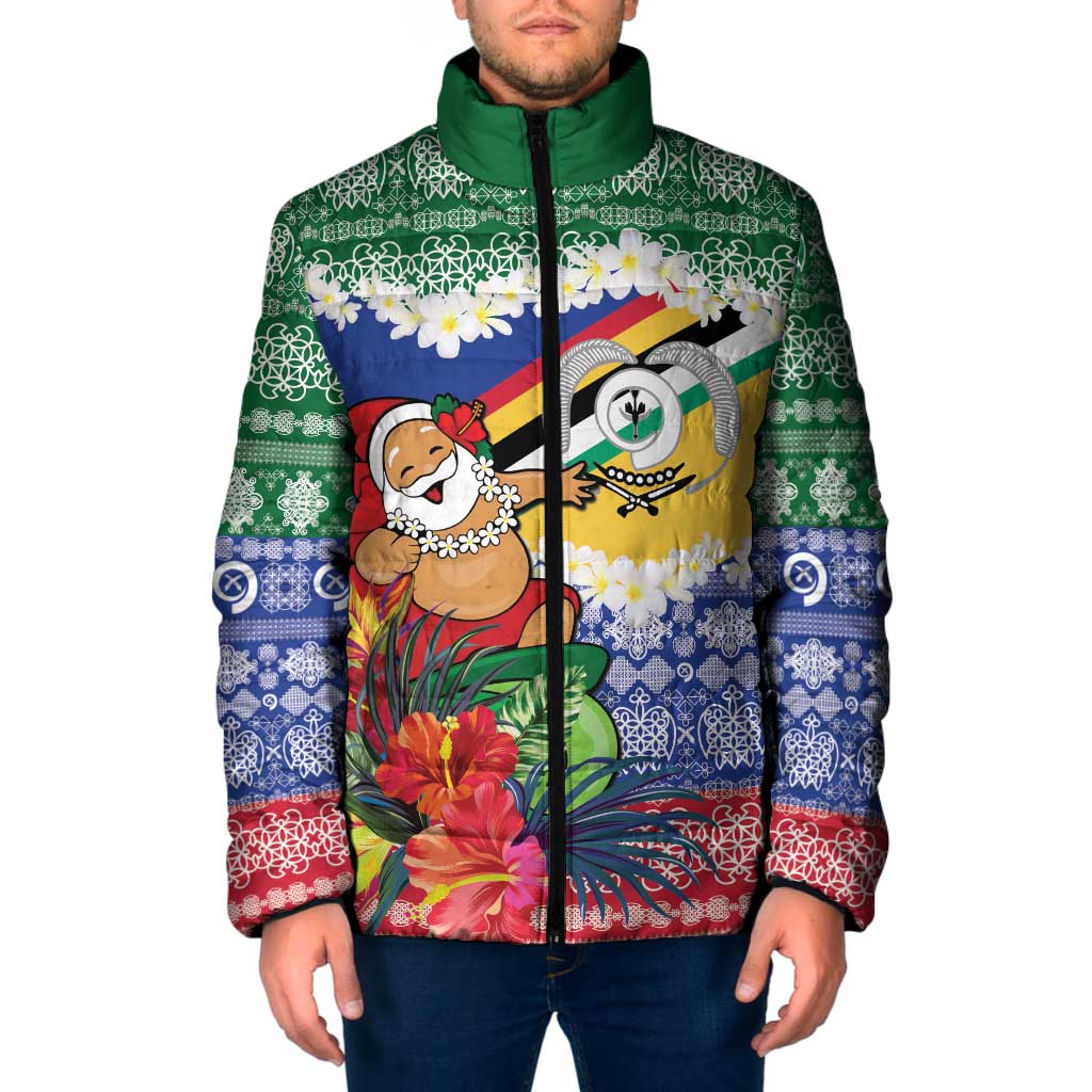 Personalised Torba Joyeux Noel Padded Jacket Proud To Be a Ni-Van Sand Drawing Art LT9 Men Green - Polynesian Pride