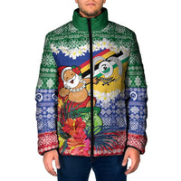 Personalised Torba Joyeux Noel Padded Jacket Proud To Be a Ni-Van Sand Drawing Art LT9 Men Green - Polynesian Pride