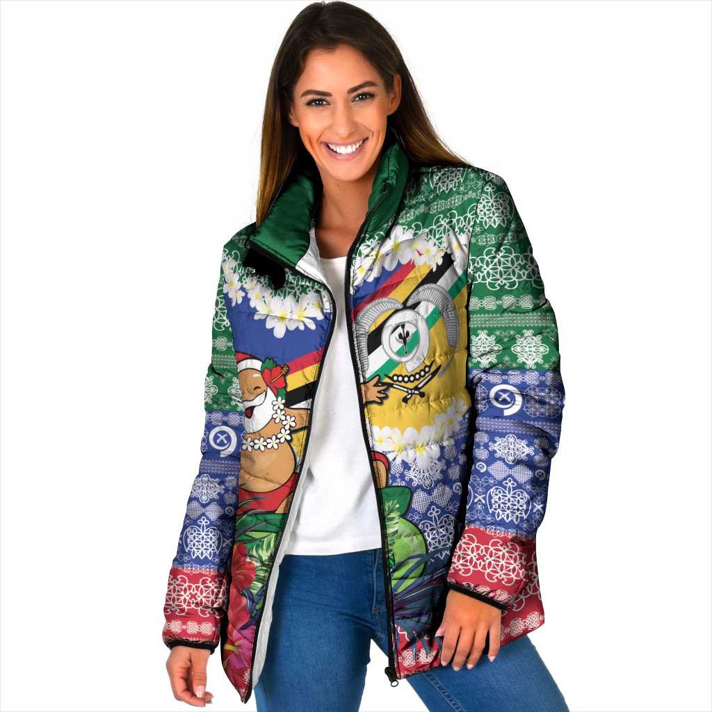 Personalised Torba Joyeux Noel Padded Jacket Proud To Be a Ni-Van Sand Drawing Art LT9 Women Green - Polynesian Pride