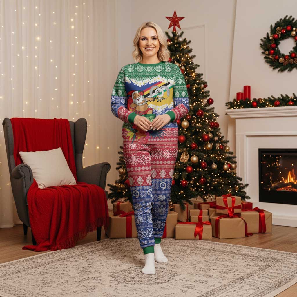 Personalised Torba Joyeux Noel Christmas Pajama Set Proud To Be a Ni-Van Sand Drawing Art - Polynesian Pride