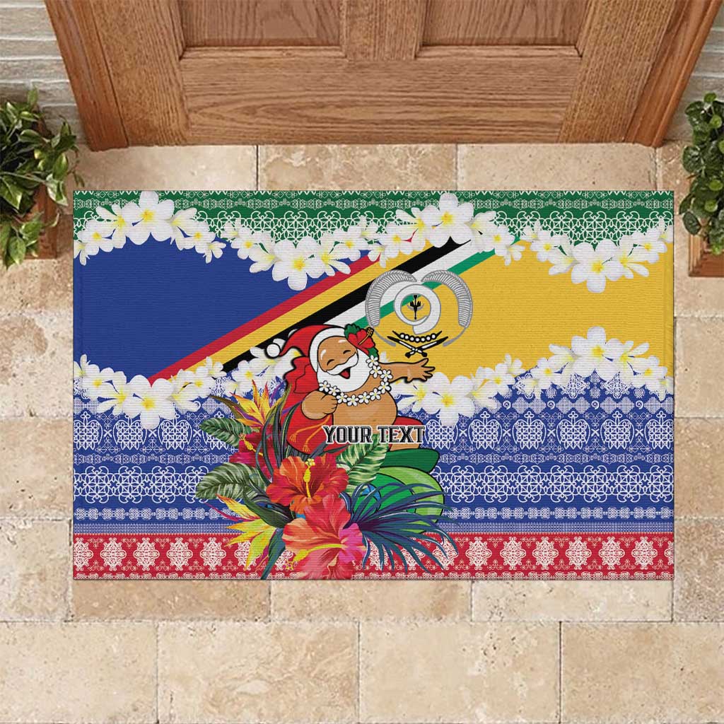 Personalised Torba Joyeux Noel Rubber Doormat Proud To Be a Ni-Van Sand Drawing Art LT9 Green - Polynesian Pride