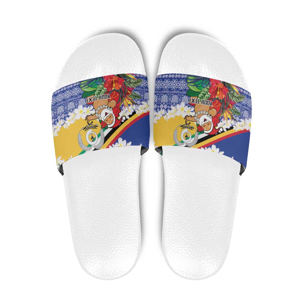 Personalised Torba Joyeux Noel Slide Sandals Proud To Be a Ni-Van Sand Drawing Art - Polynesian Pride