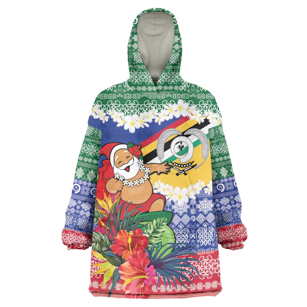 Personalised Torba Joyeux Noel Wearable Blanket Hoodie Proud To Be a Ni-Van Sand Drawing Art LT9 One Size Green - Polynesian Pride