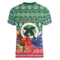 Personalised Torba Joyeux Noel Women V-Neck T-Shirt Proud To Be a Ni-Van Sand Drawing Art - Polynesian Pride