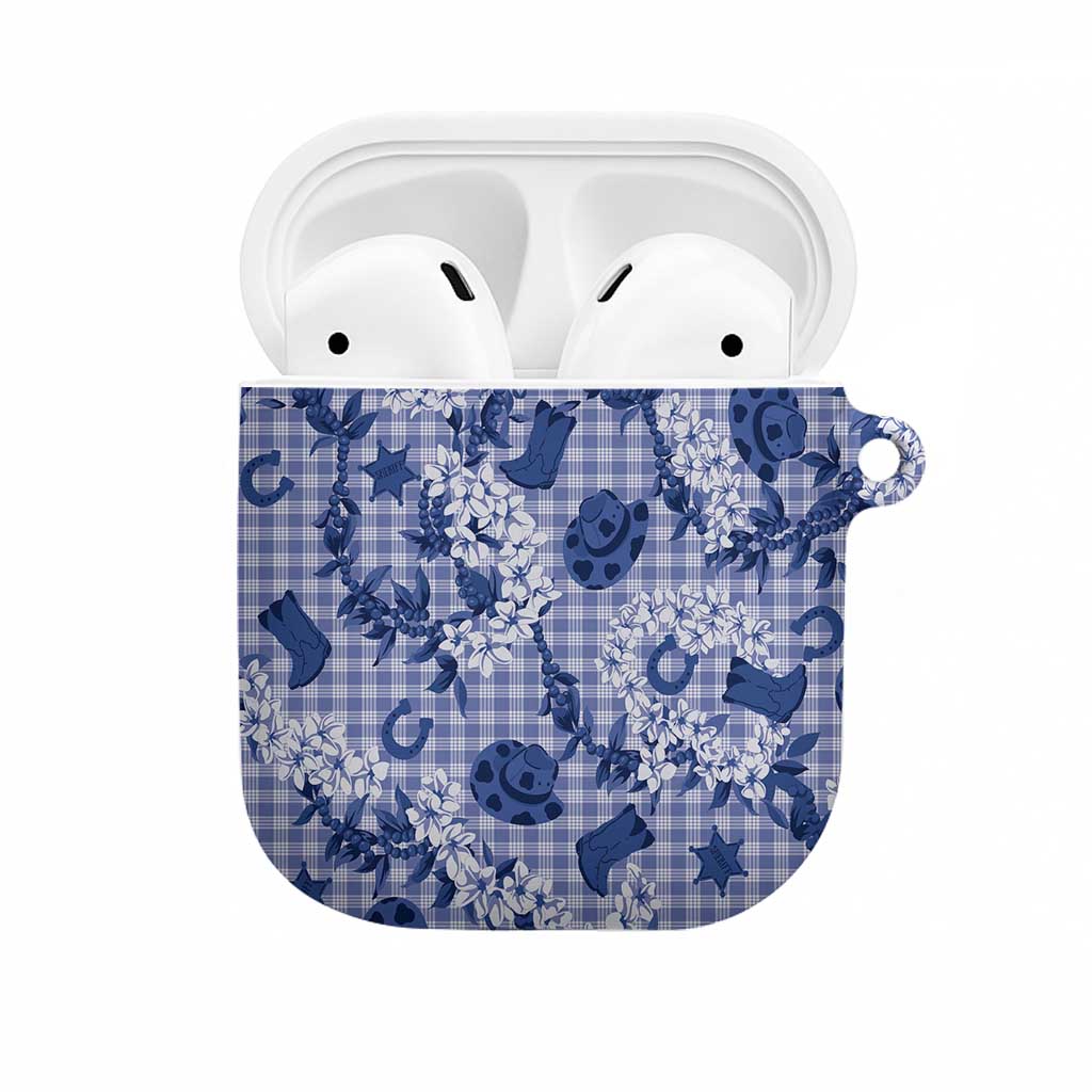 Mokihana Maile Ilima Leis Paniolo Palaka AirPods Case Hawaiian Polu Spirit LT9 Blue - Polynesian Pride