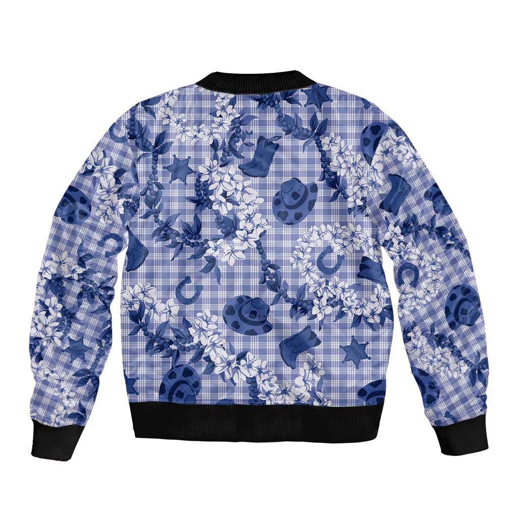 Mokihana Maile Ilima Leis Paniolo Palaka Bomber Jacket Hawaiian Polu Spirit LT9 - Polynesian Pride