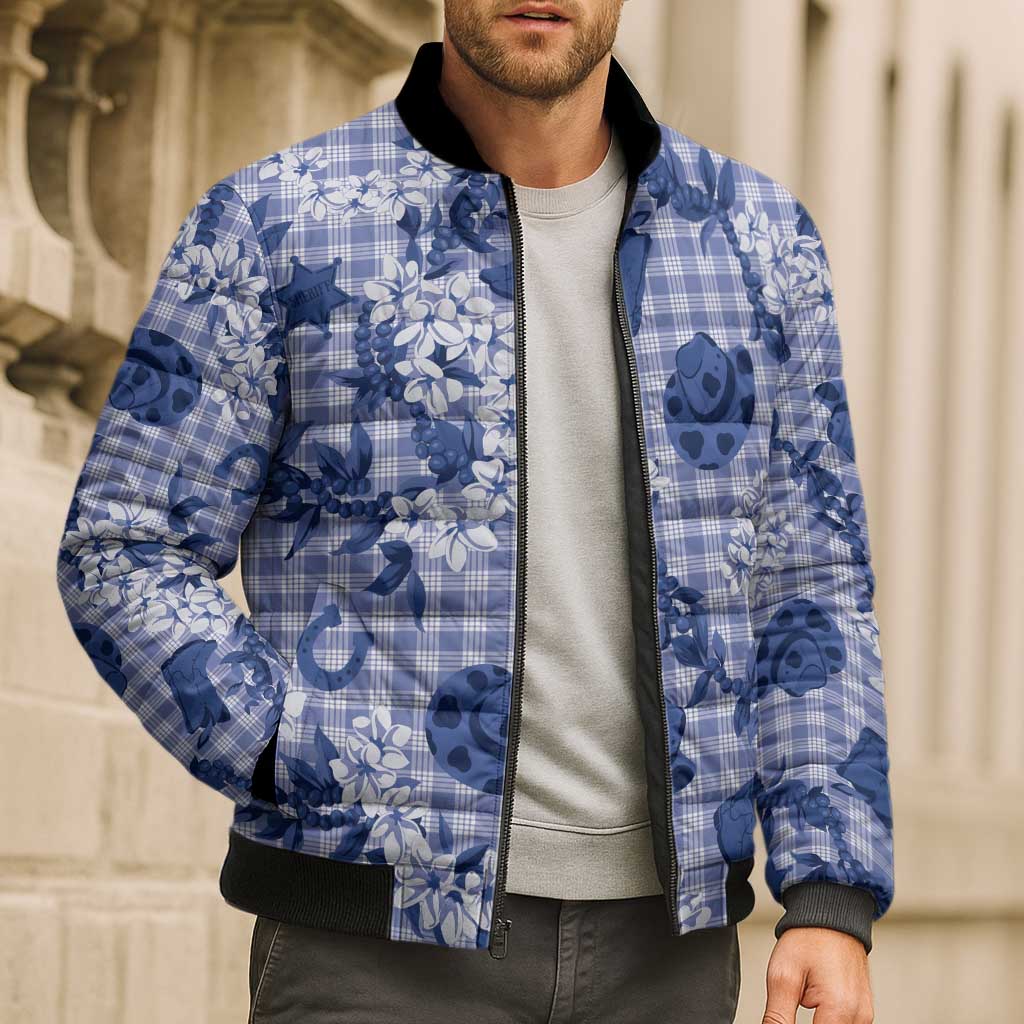 Mokihana Maile Ilima Leis Paniolo Palaka Bomber Puffer Jacket Hawaiian Polu Spirit LT9 - Polynesian Pride