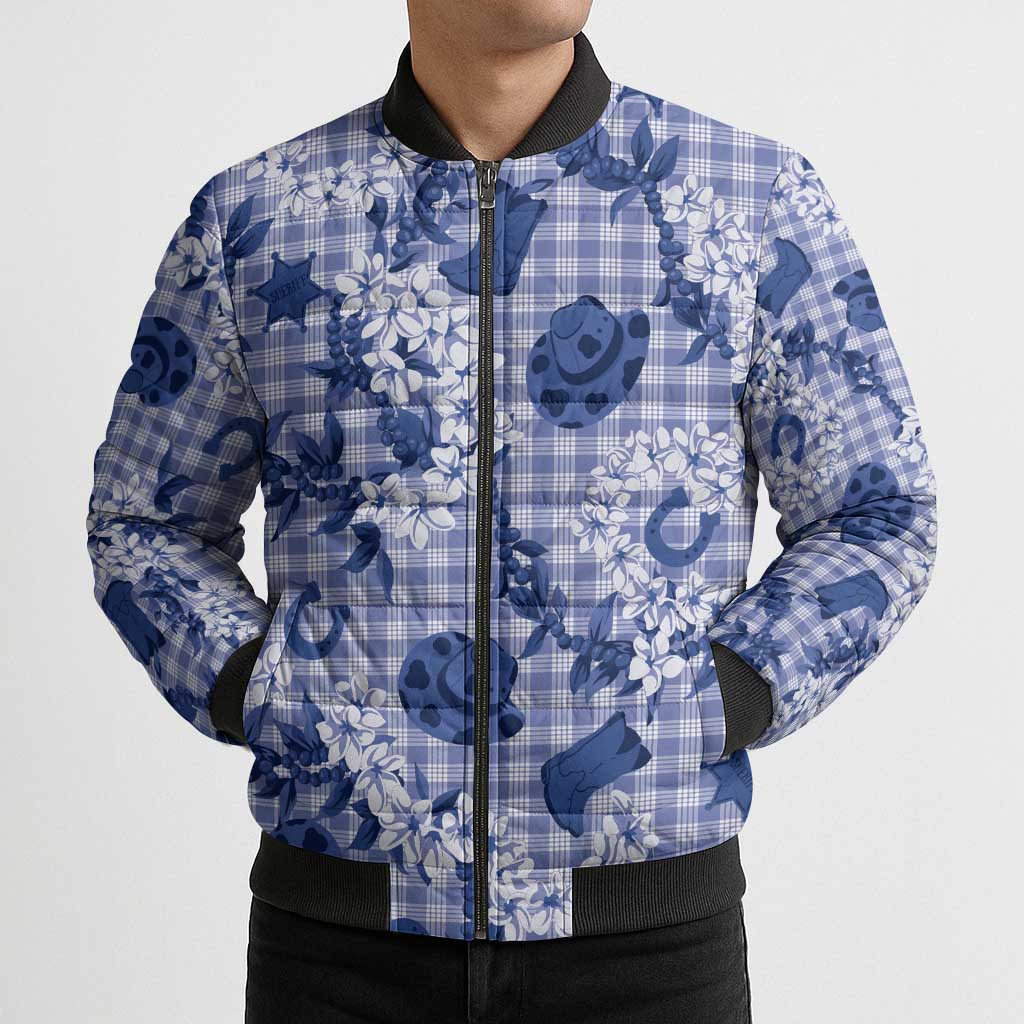 Mokihana Maile Ilima Leis Paniolo Palaka Bomber Puffer Jacket Hawaiian Polu Spirit LT9 - Polynesian Pride