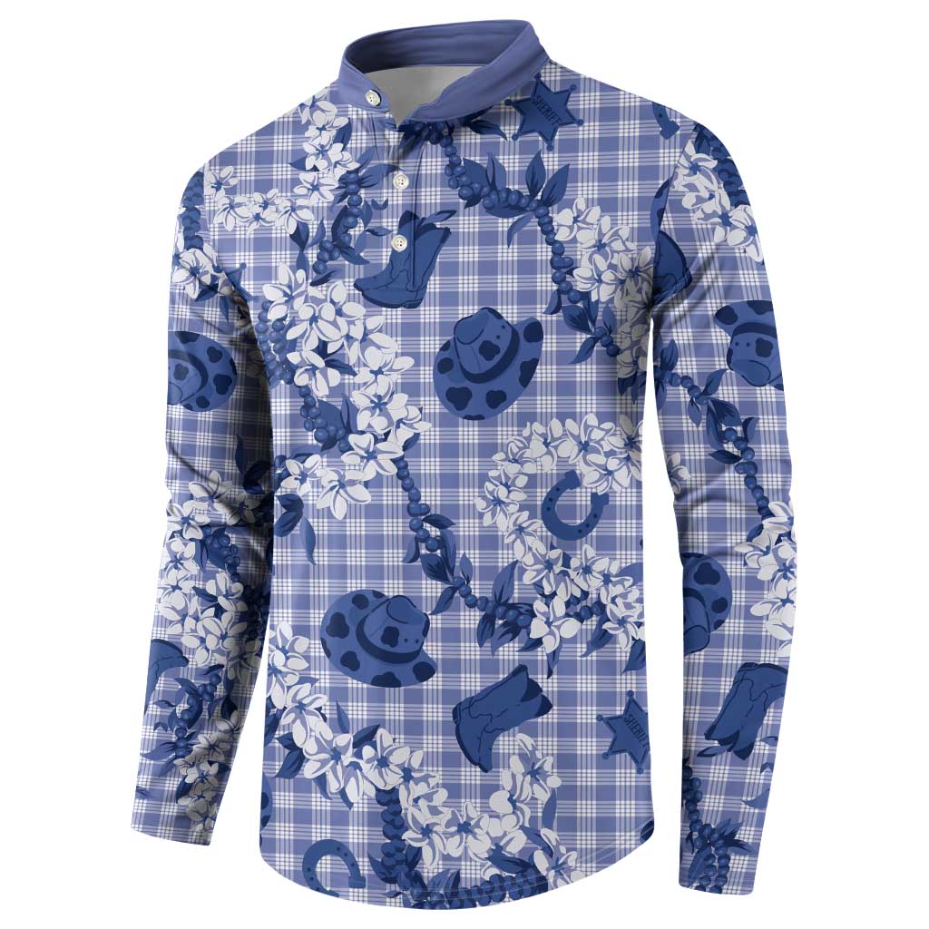 Mokihana Maile Ilima Leis Paniolo Palaka Button Sweatshirt Hawaiian Polu Spirit LT9 - Polynesian Pride