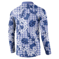 Mokihana Maile Ilima Leis Paniolo Palaka Button Sweatshirt Hawaiian Polu Spirit LT9 - Polynesian Pride