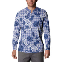 Mokihana Maile Ilima Leis Paniolo Palaka Button Sweatshirt Hawaiian Polu Spirit LT9 - Polynesian Pride