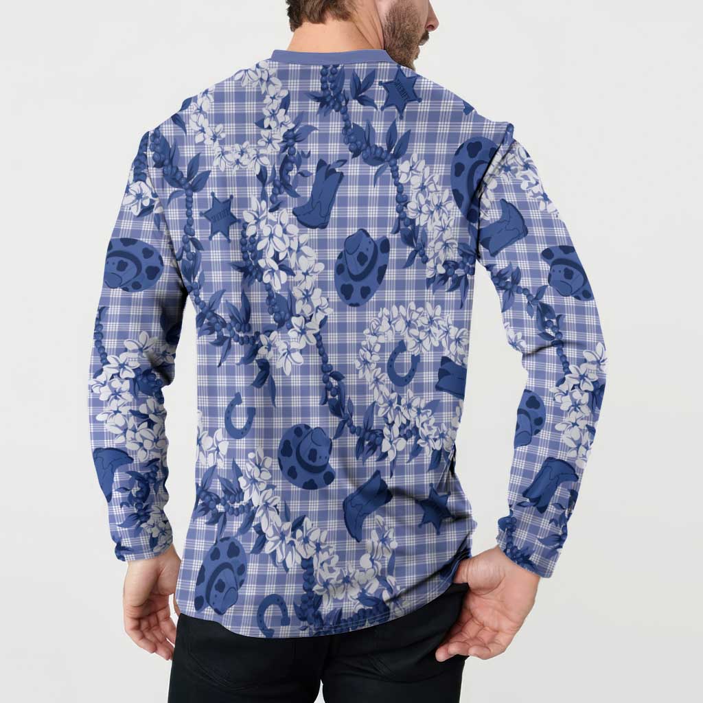 Mokihana Maile Ilima Leis Paniolo Palaka Button Sweatshirt Hawaiian Polu Spirit LT9 - Polynesian Pride