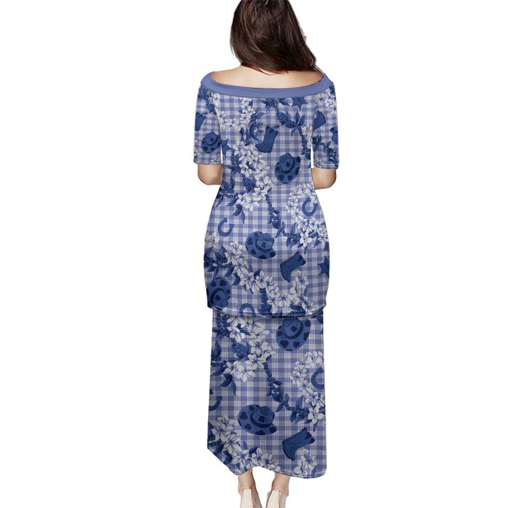 Mokihana Maile Ilima Leis Paniolo Palaka Family Matching Puletasi and Hawaiian Shirt Hawaiian Polu Spirit - Polynesian Pride